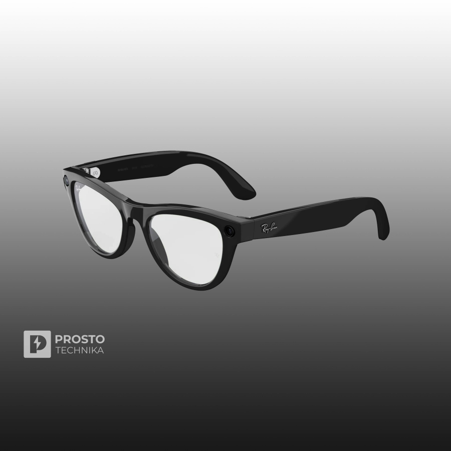Ray-Ban Skyler (Gen 2) Глянцевый Чёрный с Прозрачно-Зелёными линзами
